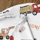 preview thumbnail 4 of 4, Construction Truck Collection Boy Baby Cocoon and Beanie Hat Sleep Sack - 2pc Set - Grey Yellow Orange Red Blue Transportation