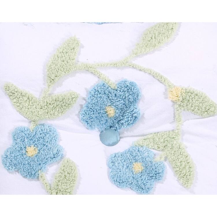 Better Trends Bloomfield Collection in Floral Design 100% Cotton Tufted Chenille, Square Pillow