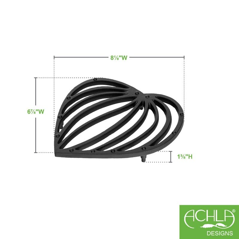 Achla Designs 6.88"W Black Powedercoat Finish Wrought Iron Leaf Trivet (Set of 2)