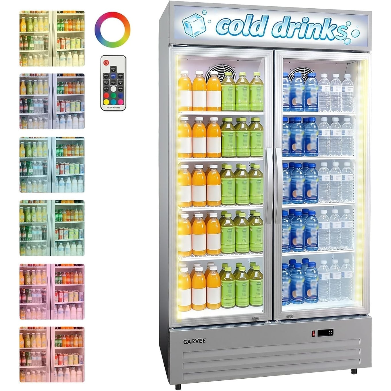 Mini Fridge with Freezer, Compact Refrigerator with Adjustable Thermostat and Glass Shelves