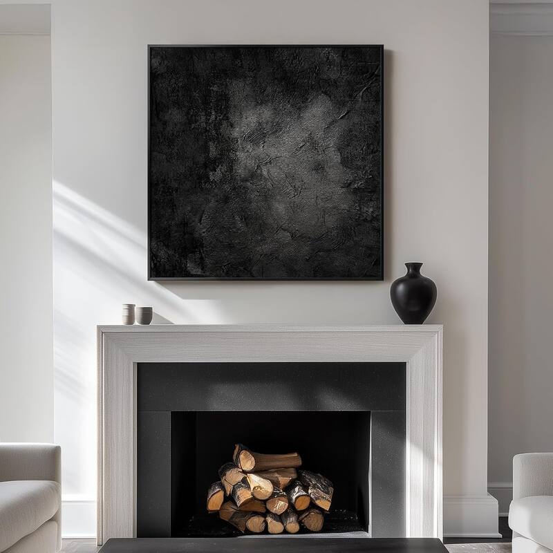 Framed Black Abstract Wall Art, Modern Canvas Prints Paintings