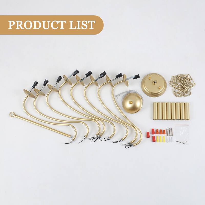 8-Light Farmhouse Candle Chandelier for Bedroom, Kitchen, Living Room and Foyer