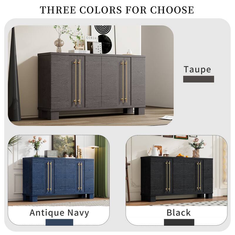 Wood Traditional Style Sideboard with Adjustable Shelves