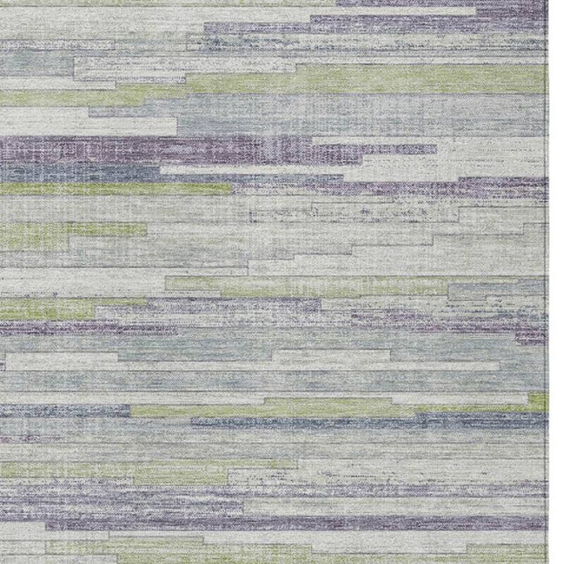 HomeRoots Striped Transitional Rectangle Outdoor Rug