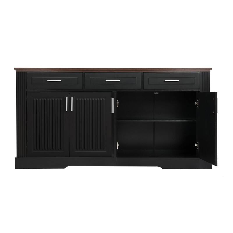 63" Sideboard Buffet Cabinet with Storage and Adjustable Shelves for Stylish Home Organization