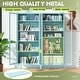 preview thumbnail 15 of 18, Kitchen Pantry Cabinet Glass Display Storage Buffet Sideboards with Glass Doors and 4 Adjustable Shelves