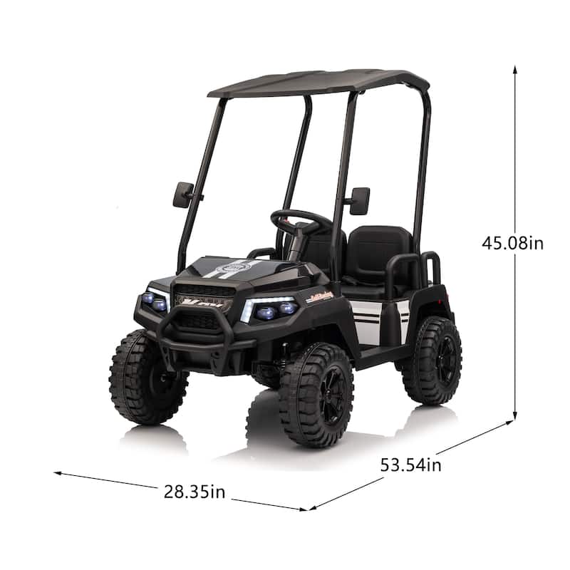 24V XL Kids Ride On Electric Truck with 4 Seats, Remote Control, Dual Motors, Suspension, Bluetooth Audio & Removable Sunshade