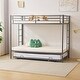preview thumbnail 10 of 29, Twin Over Twin Bunk Bed with Trundle, Metal Bunk Bed with Two Side Ladder and Guardrails