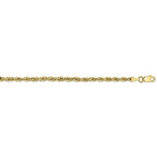 IcedTime 10K 16 inch long Yellow Gold 2.0mm wide Diamond Cut Hollow Sparkle Rope Chain with Lobster Clasp 