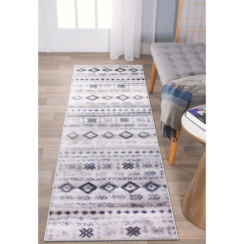 World Rug Gallery Tribal Bohemian Vintage Area Rug - 2' x 7' - Runner