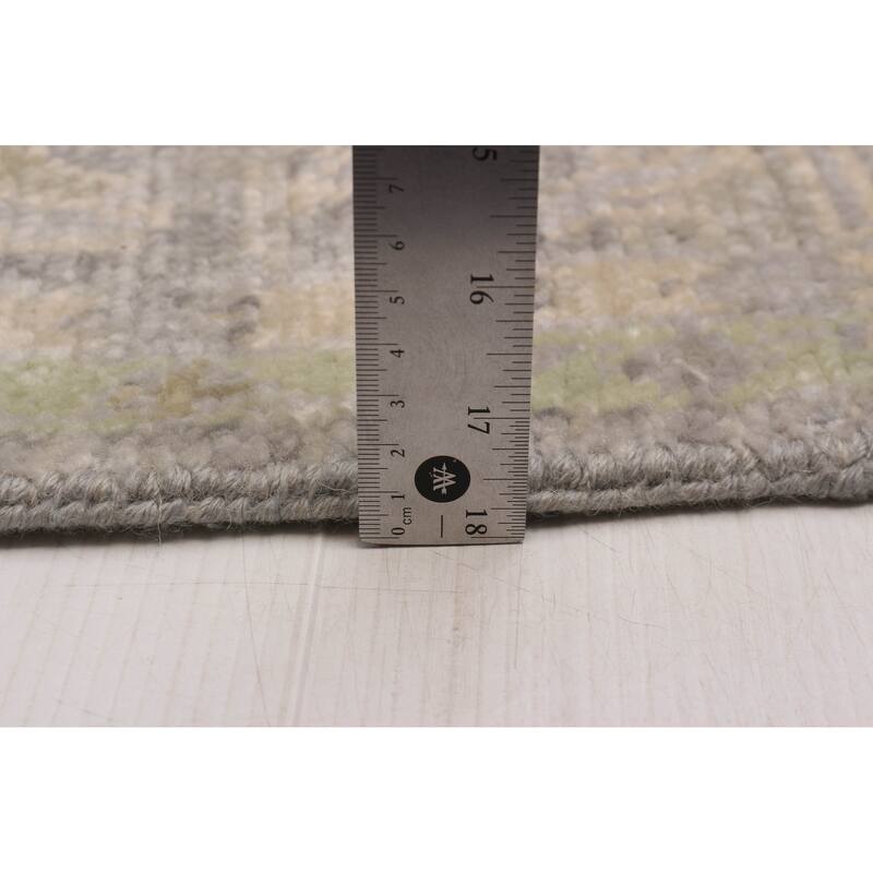 ECARPETGALLERY Hand-knotted Modern Oushak Light Grey Wool Rug - 8' x 10'