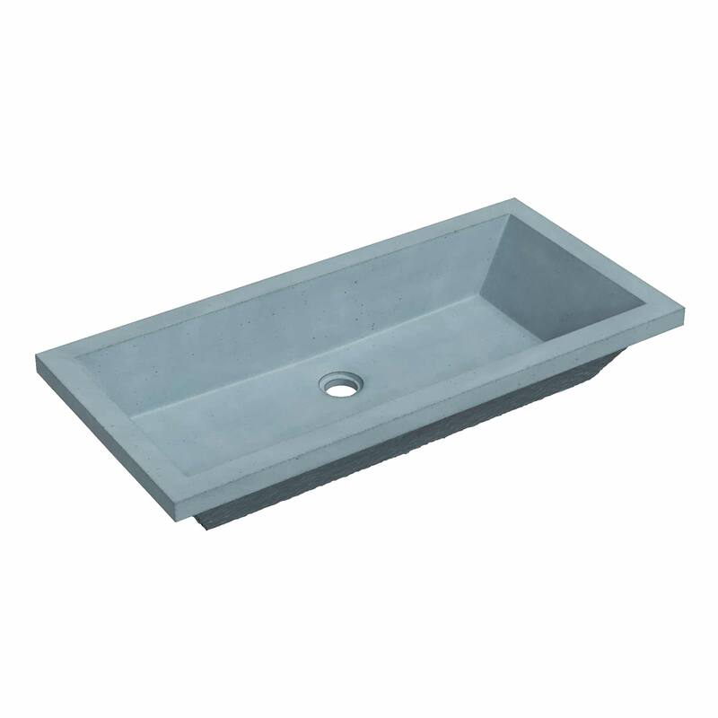 Native Trails NSL3115 NativeStone 31" Rectangular Concrete Undermount - Ocean