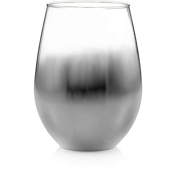 Shop Circleware Metallic Ombre Stemless 4Piece Wine Glass Set, Silver