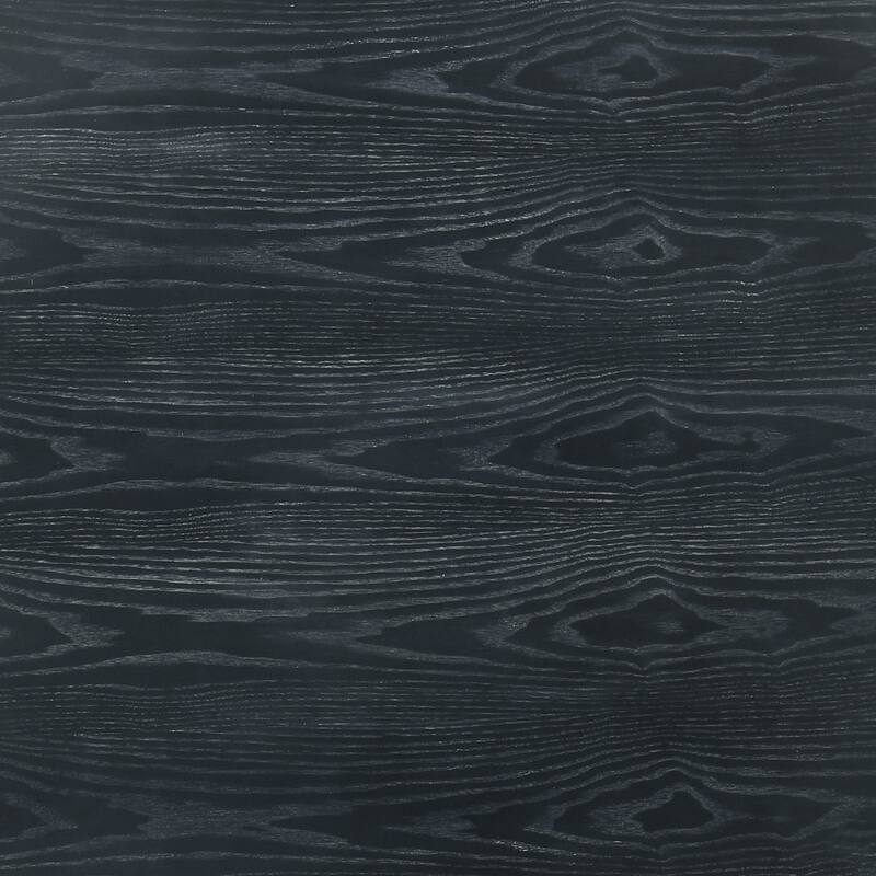 Roomfitters Round Dining Table with Pedestal Base, Rustic Wood Kitchen Table for Small Spaces and Dining Rooms, Black