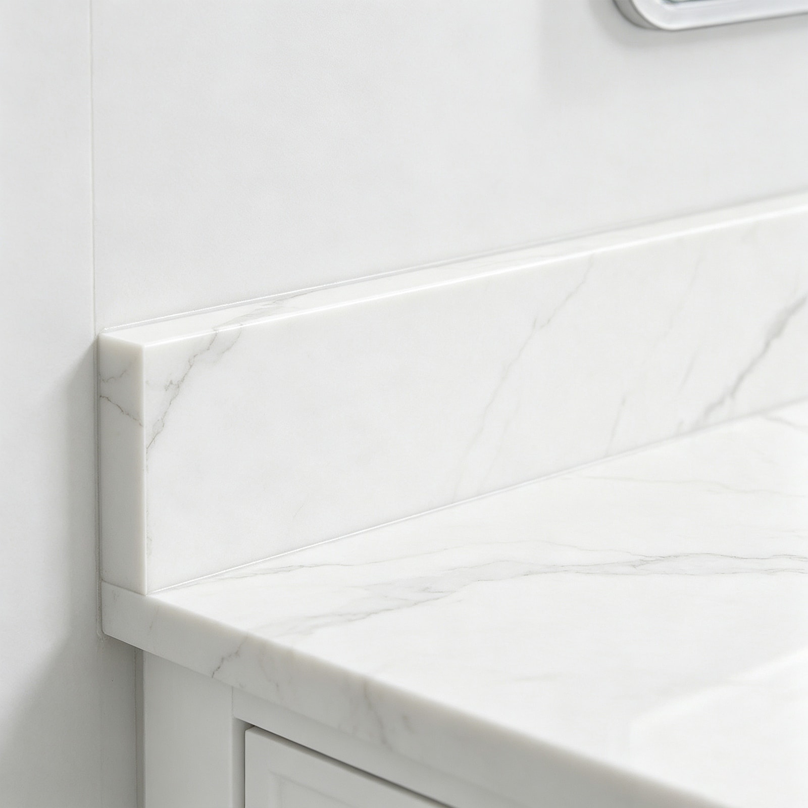 21", 48" Calacatta Classic Quartz Side Splash & Backsplash for Vanity