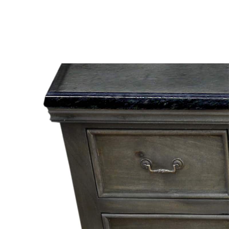 AA Warehousing Antique Grey Solid Mango Wood 60-inch Single Bathroom Vanity
