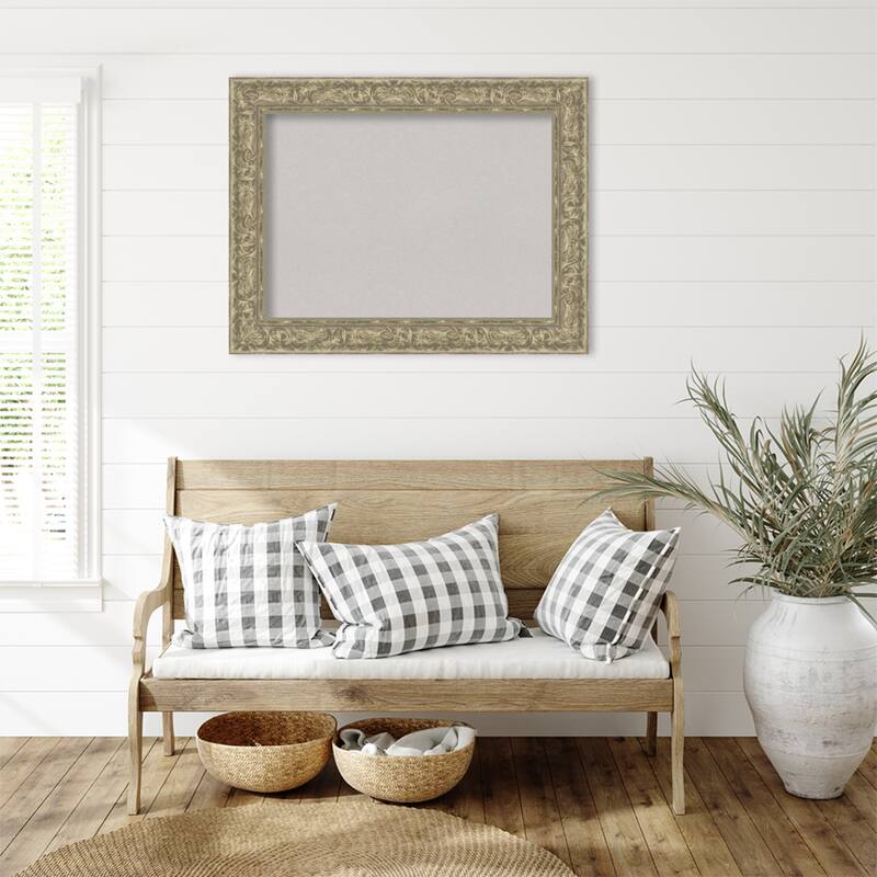 Luxe Antique Silver Framed Cork Board - Bulletin Board, Organization Board, Pin Board