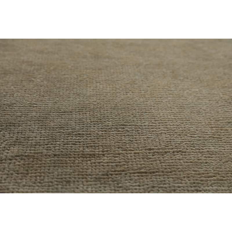 Hand Knotted Oriental 100% Wool Carpet Modern Solid Green Gabbeh Area Rug - 12' 11'' X 9' 10''