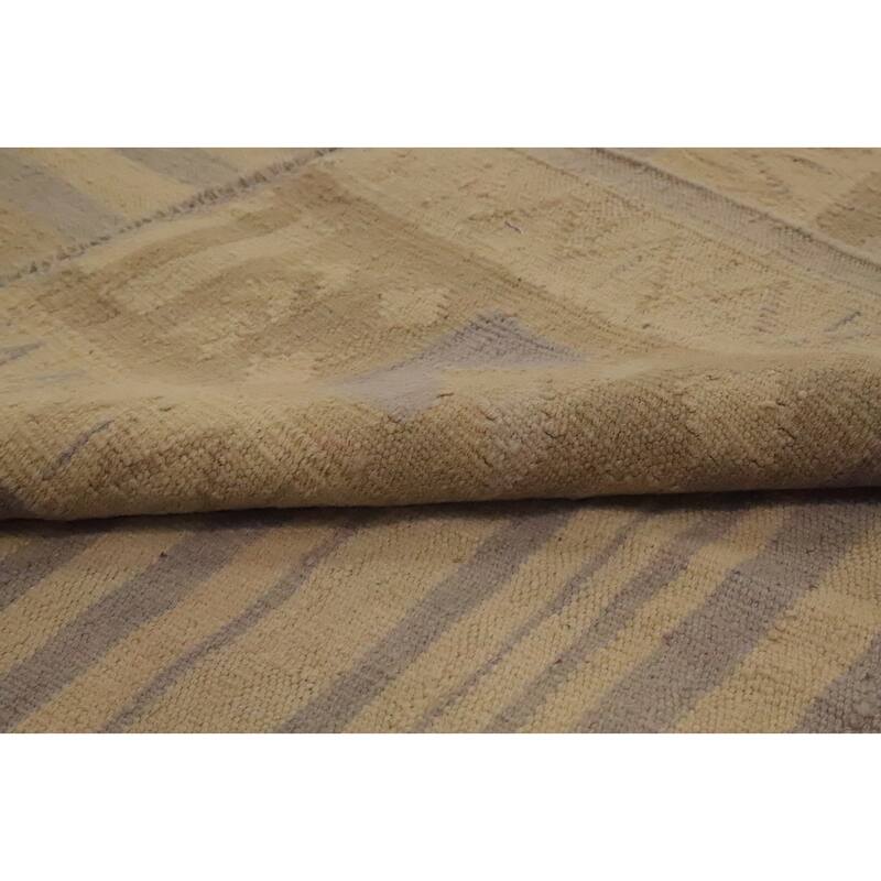 Hand Woven Oriental 100% Wool Carpet Southwestern Tribal Yellow & Gold Kilim Area Rug - 8' 11'' X 5' 10''