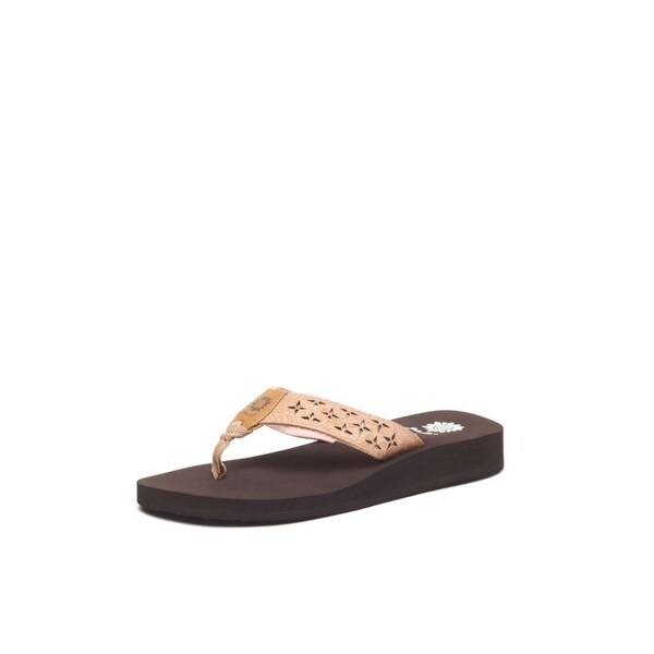 girls yellow box flip flops