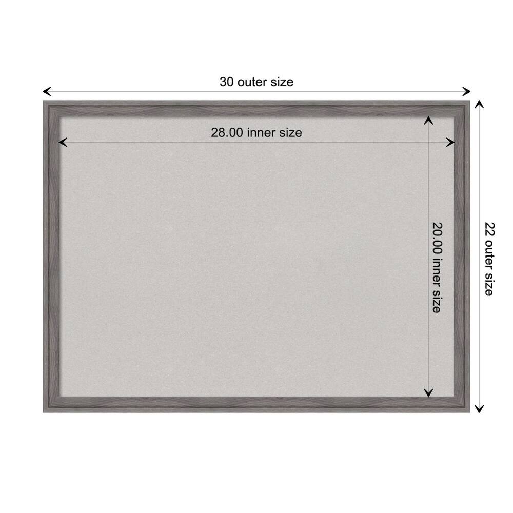 Florence Framed Grey Corkboard Bulletin Board