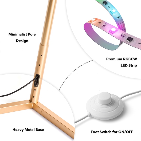 55 RGB Metal Corner Lamp Minimalist LED Floor Lamp On Sale Bed Bath Beyond 34314570