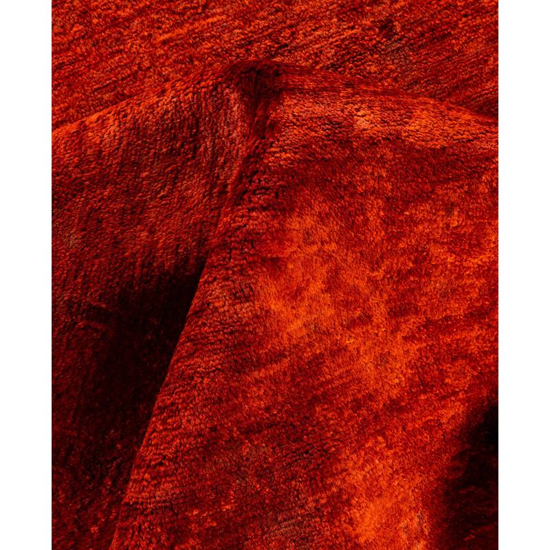 Overdyed One-of-a-Kind Hand-Knotted Area Rug - Orange - 8' 2" x 9' 10"