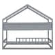 preview thumbnail 5 of 8, Wooden Twin-Size House Bed with Storage Shelf, Kids Bed with Fence and Roof