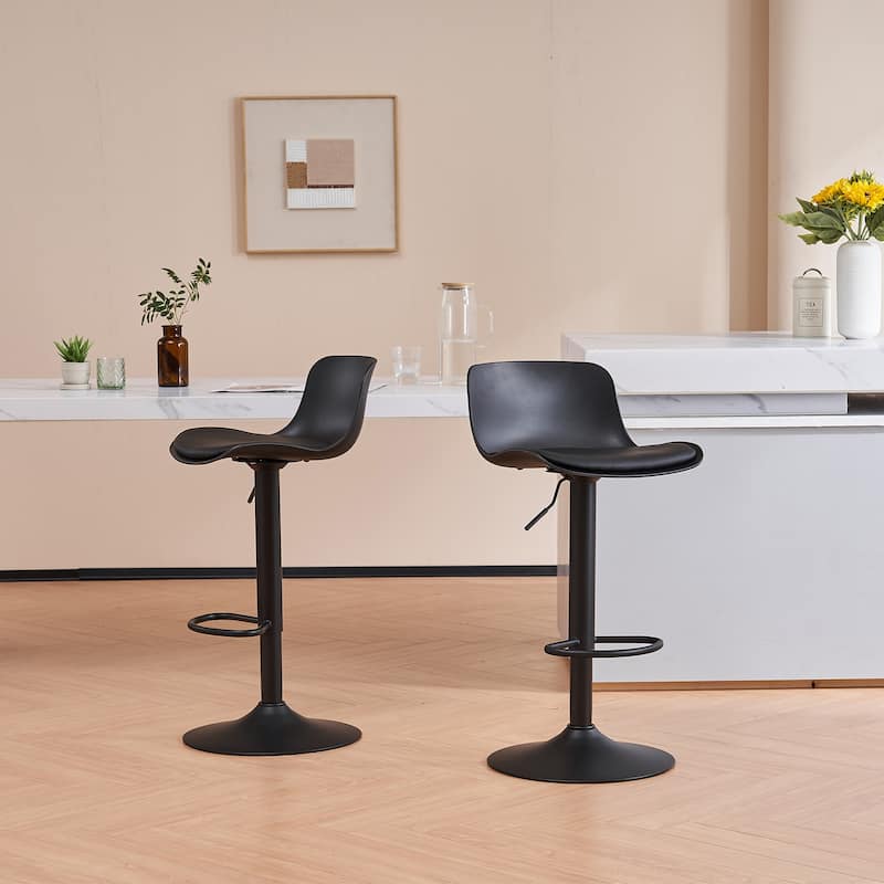 Modern Barstools Set of 2 Swivel Bar Chairs