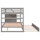 preview thumbnail 5 of 7, Gray Full-Over-Full Bunk Bed with Trundle and Storage Stairs