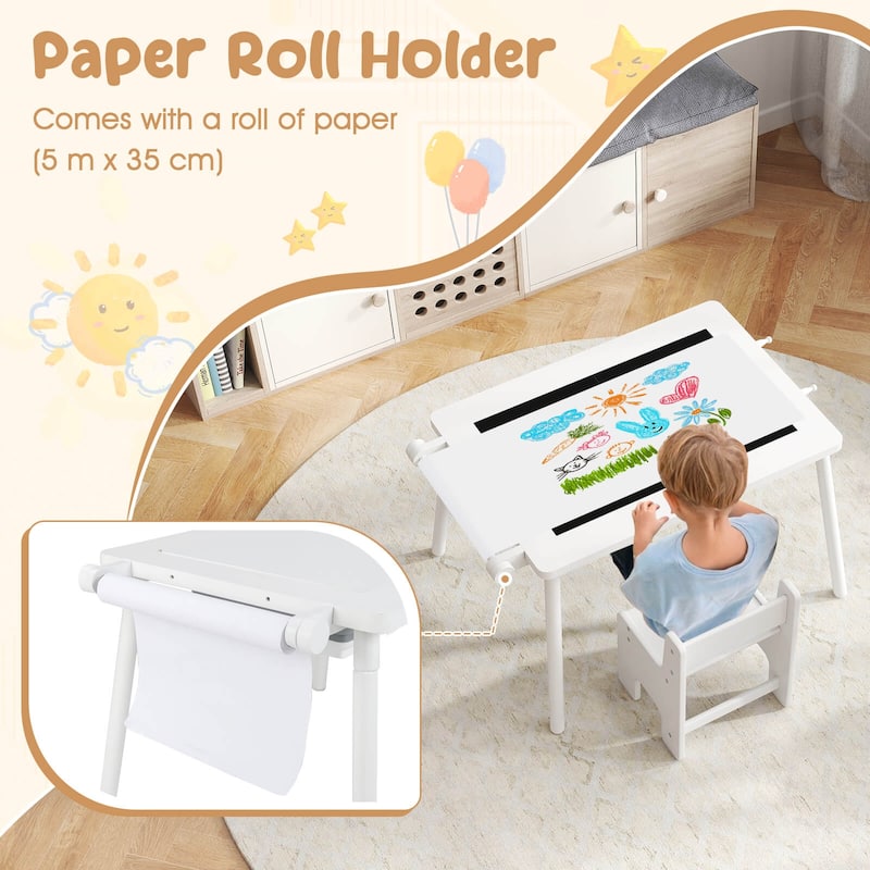 Costway Sensory Table & Chair Set for Kids 2-8 with Foldable Bins for - See Details