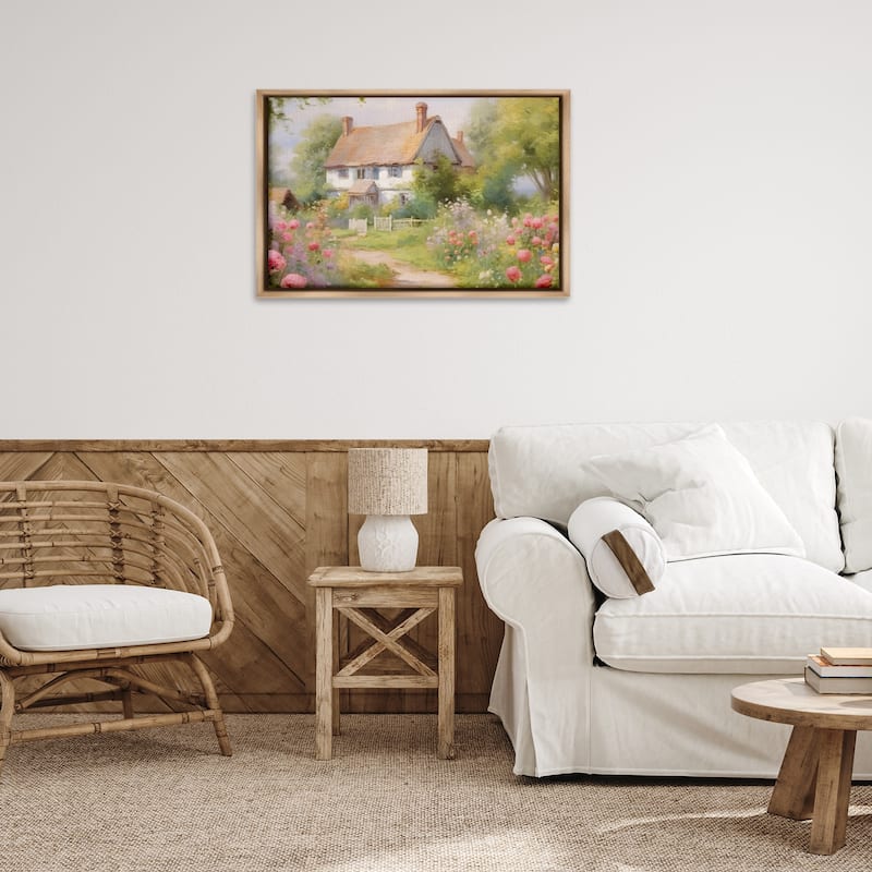 Stupell Nature Filled Cottage Garden Framed Floater Canvas Wall Art Design By Nini Art