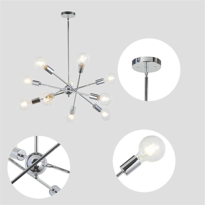10 Lights Mid-Century Modern Sputnik Chandelier