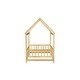 preview thumbnail 91 of 127, Wood Toddler House Bed with Roof Frame and Safety Guardrails Montessori Floor Bed without Slats No Door Houseshaped Platform Bed
