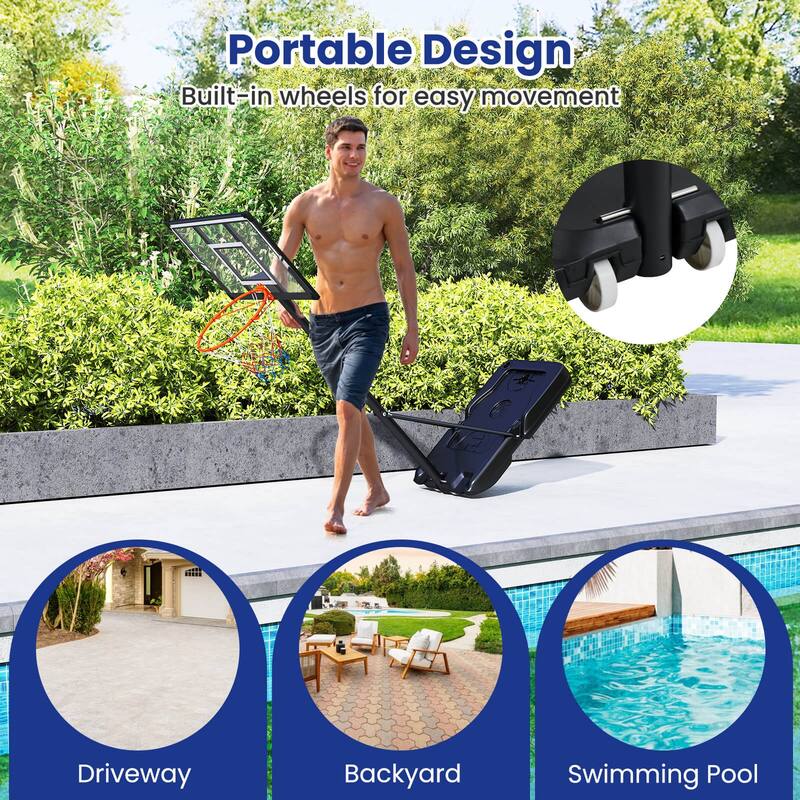 Goplus 3.3-10 FT Portable Basketball Hoop Outdoor with Shatterproof - See Details