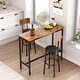 preview thumbnail 3 of 37, New Style Bar Table Set with Bar Stools PU Soft Seat with Backrest and Footrest ,1 Wooden Table(Set of 3 or Set of 5)
