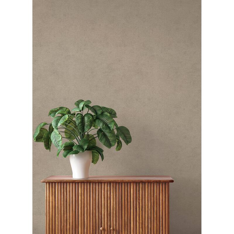 A-Street Prints Cullen Light Brown Faux Linen Wallpaper