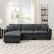 preview thumbnail 4 of 55, Roomfitters 100 x 59" Modern Convertible L-Shaped Sectional Sofa with Free Pillows, 4-Seat Suede Velvet Sleeper Sofa