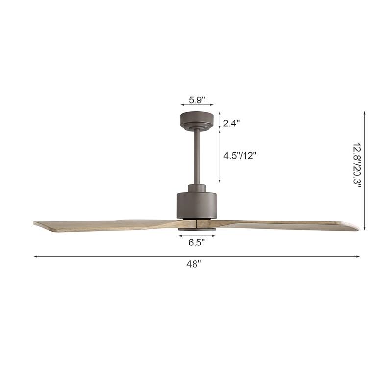 MLiAN 48" DC Motor Indoor Ceiling Fan, 4 Solid Wood Blades...