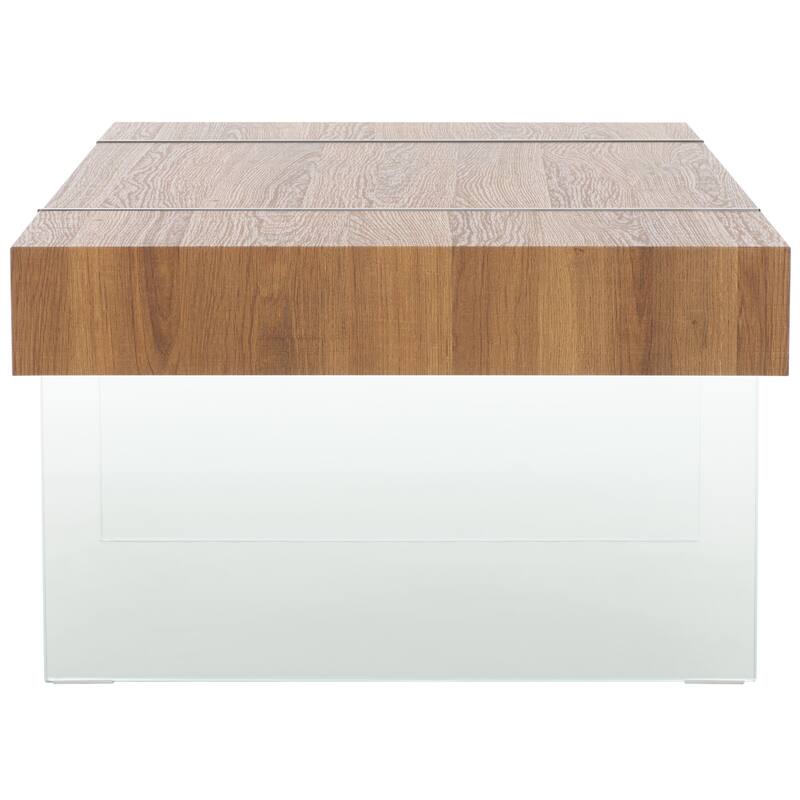 SAFAVIEH Pluma Glass Leg Rectangular Coffee Table - 43.3" W x 23.6" L x 15.7" H - 43Wx24Dx16H
