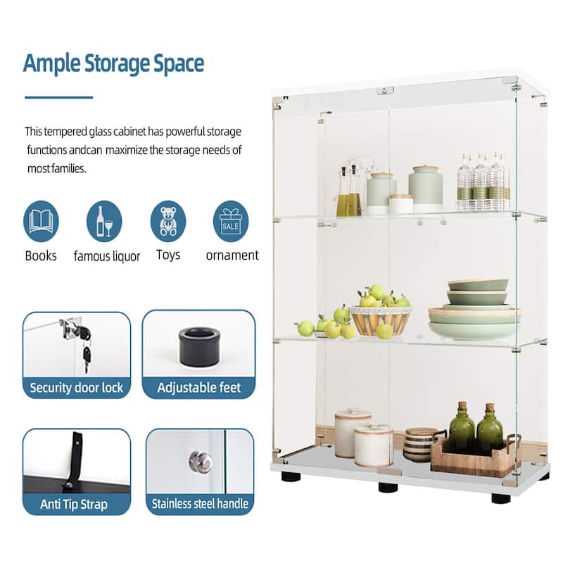 Tempered Glass Display Cabinet,Storage Cabinet,File Cabinet,with LED