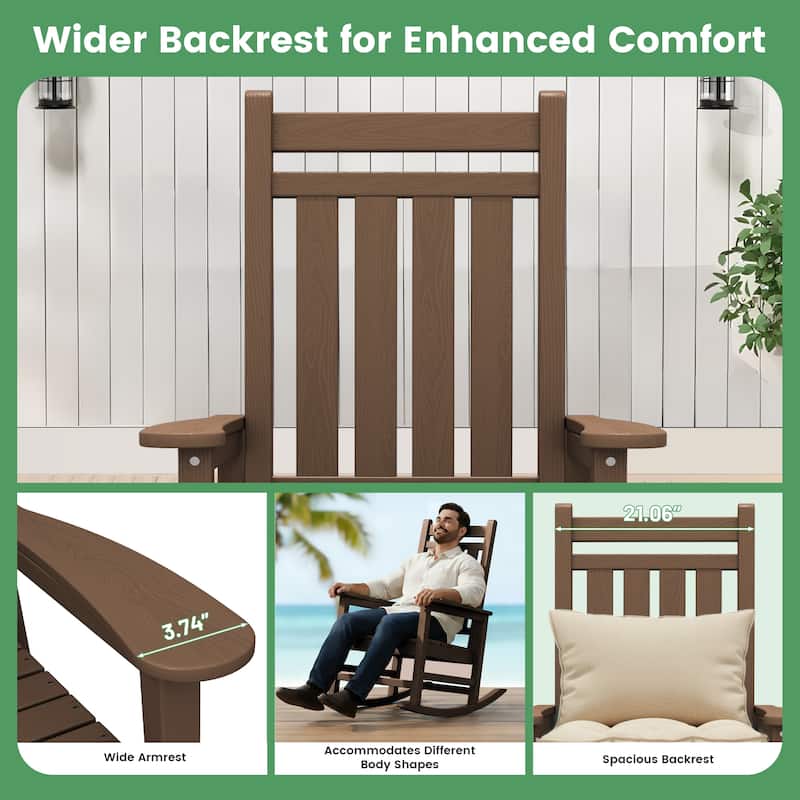 Modern High-Back Rocking Adirondack Chair All Weather