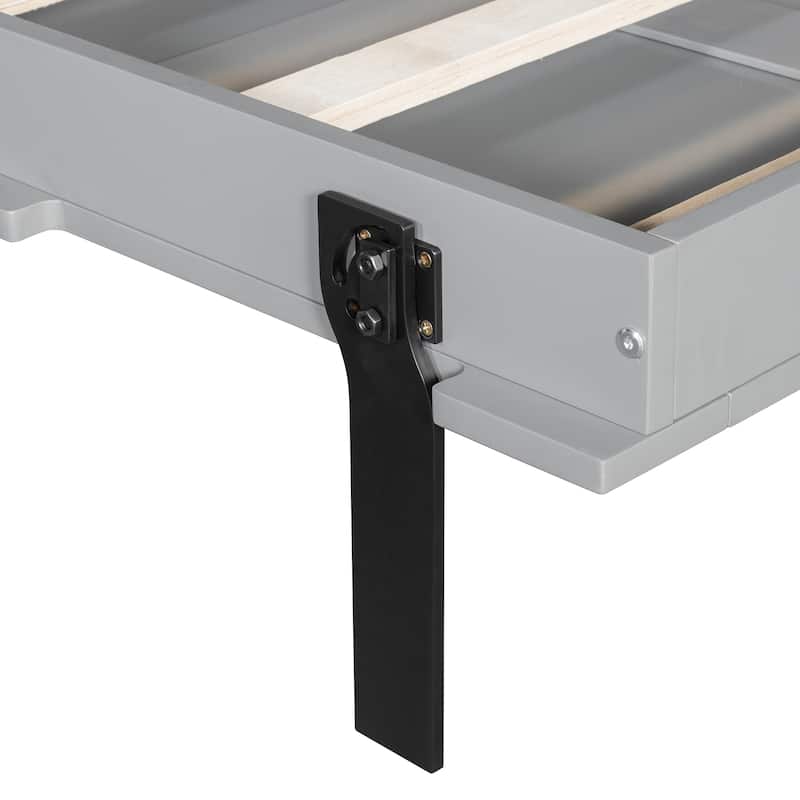 Murphy Bed Heavy Duty Cabinet Bed with Storage Shelves Queen Size