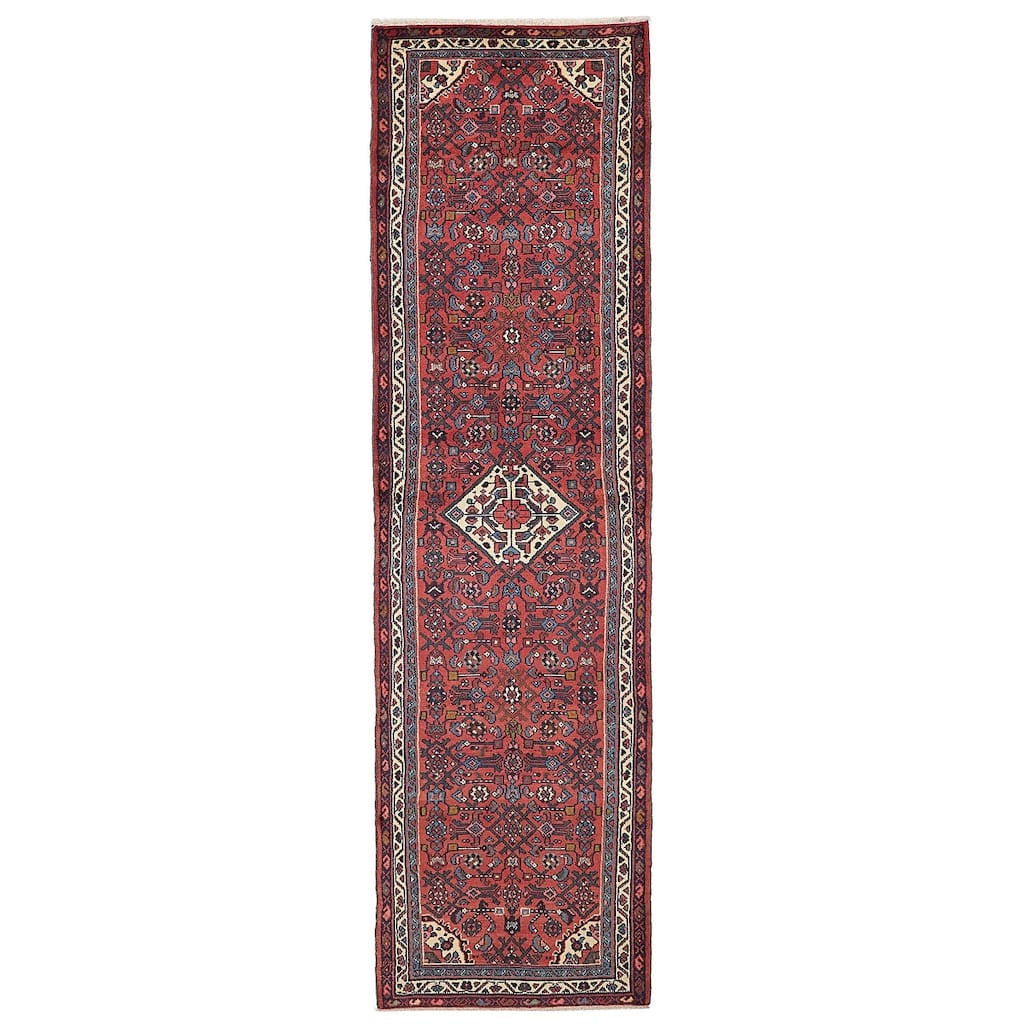 ECARPETGALLERY Hand-knotted Andelz Red Wool Rug - 2'9 x 10'4