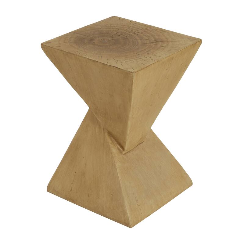 Geometric MGO Side Table Wood-like Finish End Table