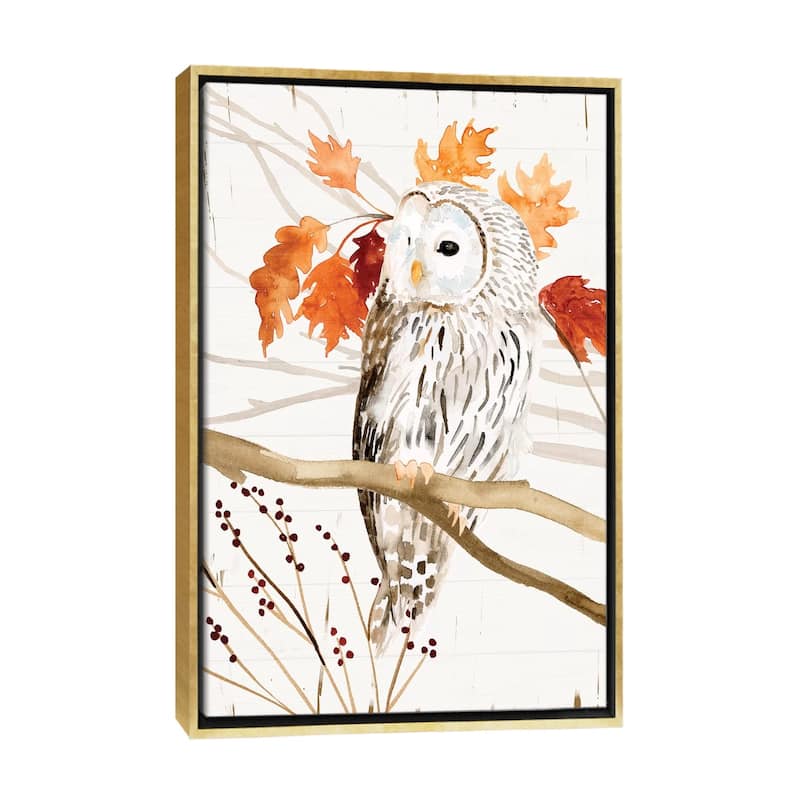iCanvas "Harvest Owl II" by Victoria Borges Framed Canvas Print - Gold - 40x26