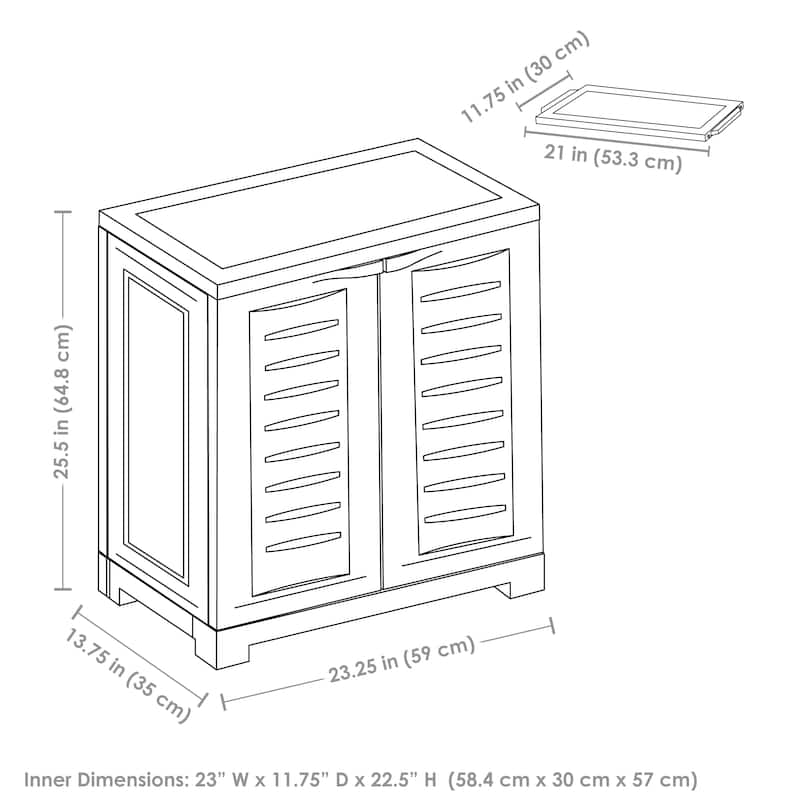 Sunnydaze Plastic Garage Storage Cabinet with Adjustable Shelf