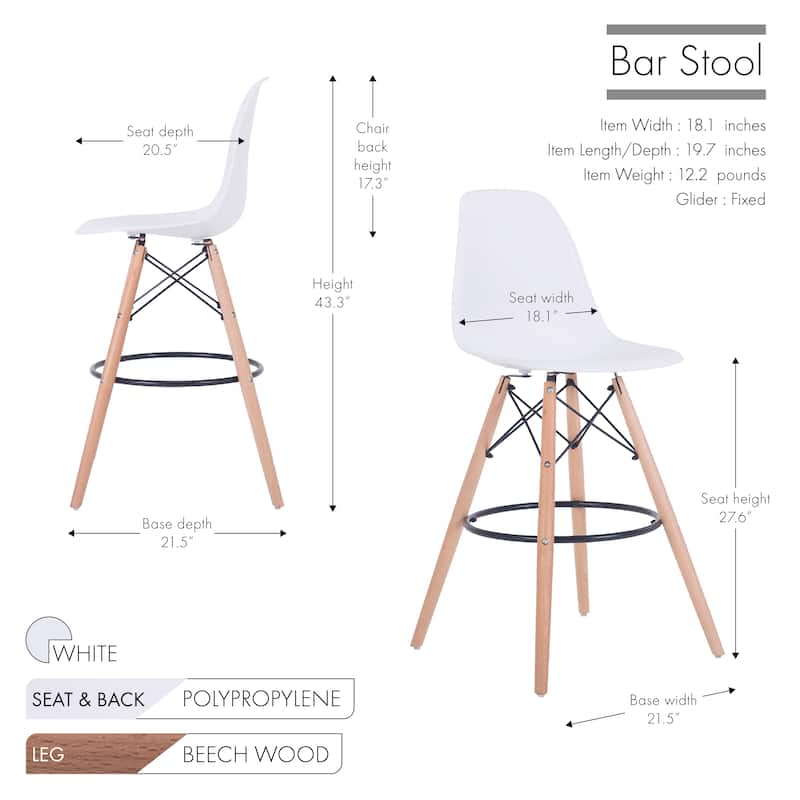 Porthos Home Alonso Indoor/Ourdoor Bar Stools (Set of 2)