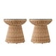 preview thumbnail 2 of 3, HULALA HOME Coastal Faux Rattan End Table Set of 2