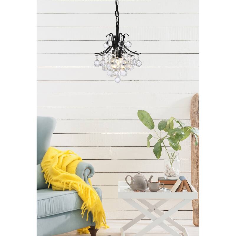 Elegant Lighting V8000D12/RC Toureg 3 Light 12" Wide Crystal Pendant